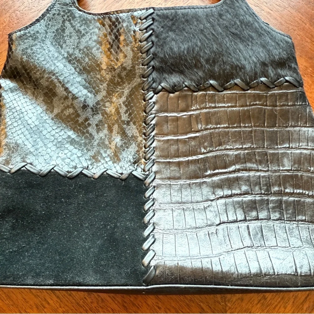 Fossil Mixed Media Black Leather Bag